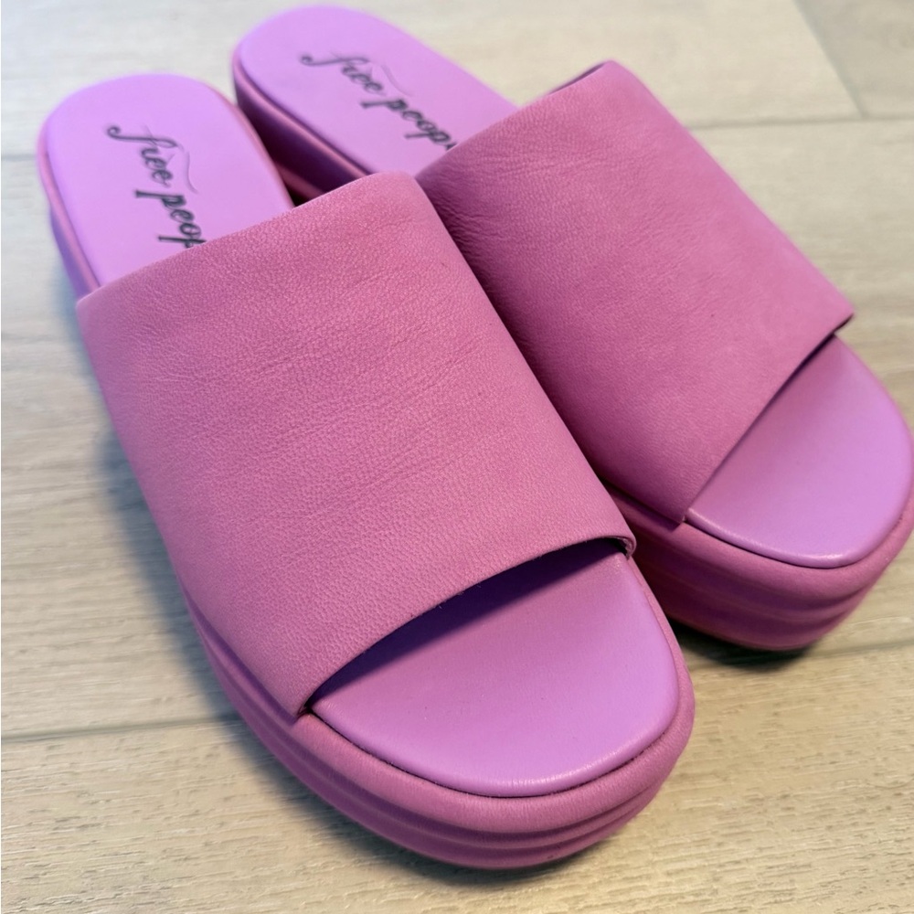 🌶️ Free People Fuchsia Flirt Harbor Flatform Sandals. Size 38 - Picture 3 of 6